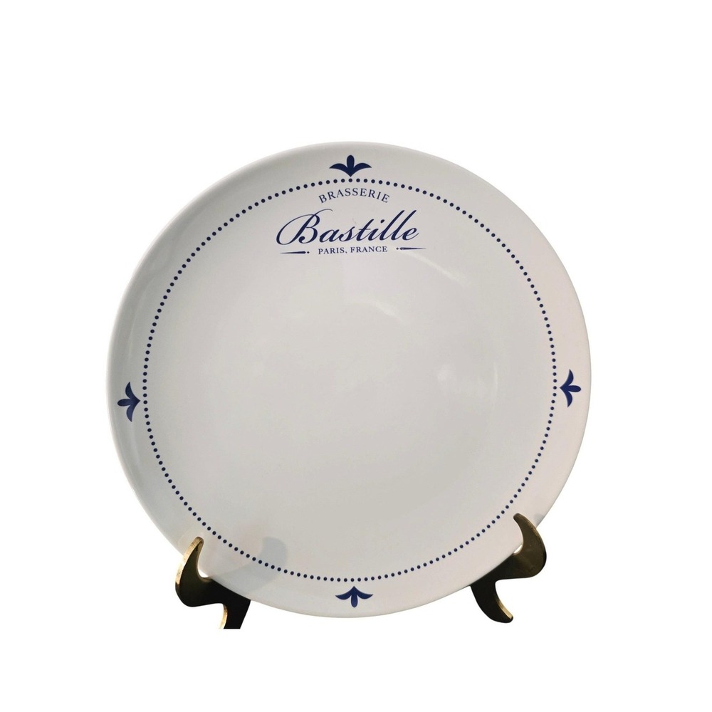 Sur‎ La Table Brasserie Bastille Dinner Plate, Paris France Blue White Stoneware